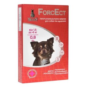 Протипаразитарні краплі для собак вагою до 4 кг ModeS ForcEct, 3 піп