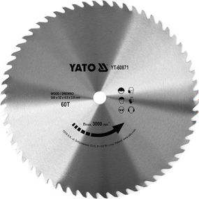 Диск пильный по дереву 500x32x4.5мм 60 зубцов Польша YATO YT-60871