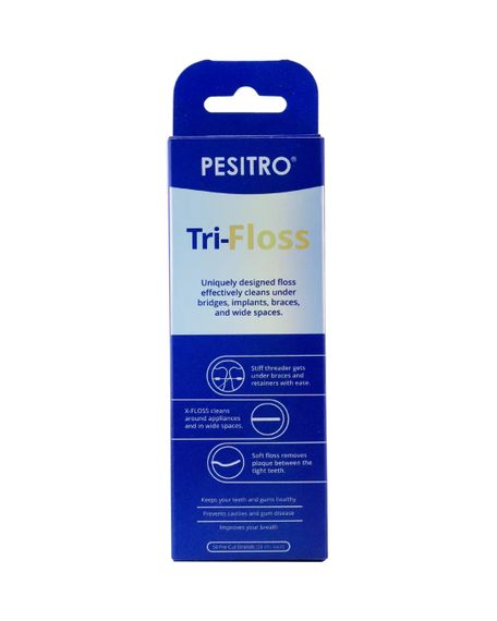 Зубна нитка - суперфлос Pesitro Tri Floss, 3 в 1