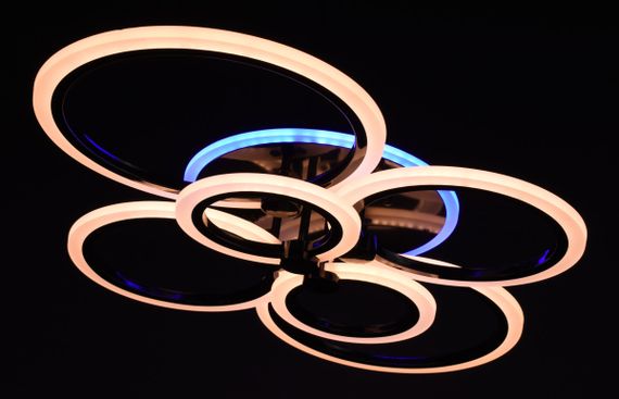 Люстра світлодіодна стельова LED світильник для квартири на стелю лед з пультом 27763 Чорний 11х57х77 см. | Зображення 8