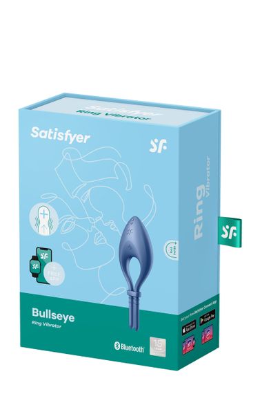 Эрекцинное виброкольцо с функцией управления телефоном Satisfyer Bullseye синий sexstyle | Зображення 3