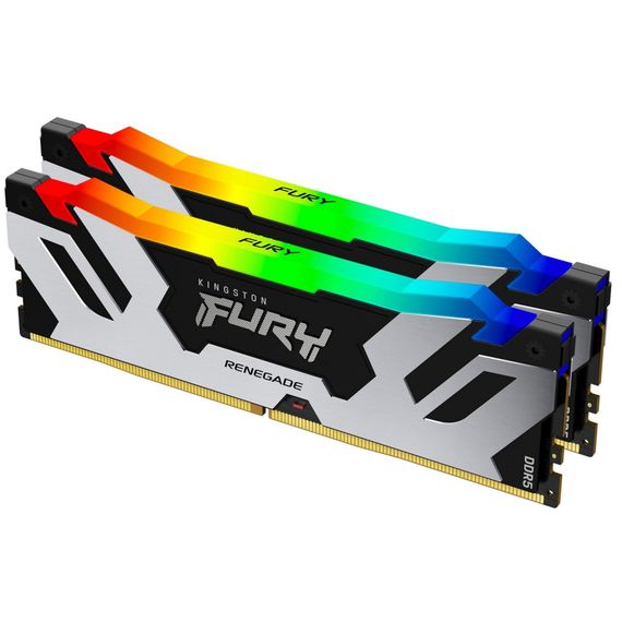 Модуль памяти для компьютера DDR5 32GB (2x16GB) 6400 MHz Renegade Silver RGB Kingston Fury (ex.HyperX) (KF564C32RSAK2-32) | Зображення 1