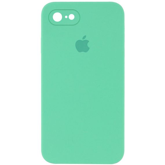 Чехол Silicone Case Square Full Camera Protective (AA) для Apple iPhone 7 / 8 / SE (2020) (4.7") Зеленый / Spearmint
