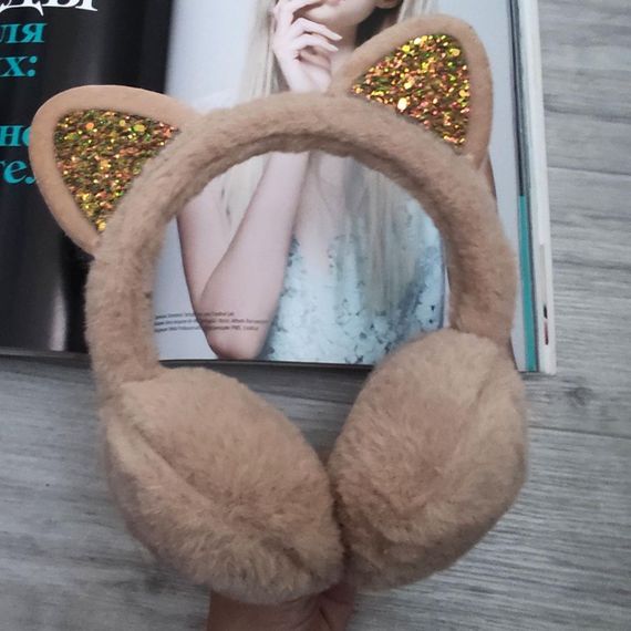 Наушники теплые с кошачьими ушками  Мятный  One Size (407) | Зображення 6