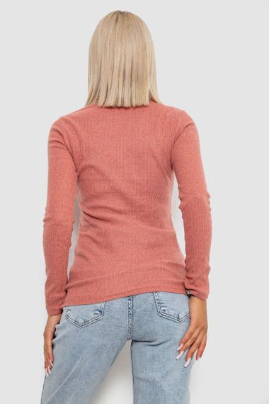 Гольф женский однотонный в рубчик, цвет коралловый, 238R803 | Зображення 3