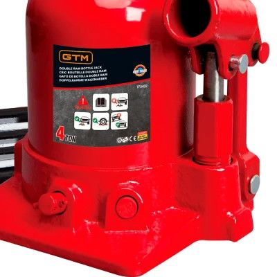 Домкрат GTM гидравлический бутылочный 4т (150-370мм) двухштоковый (TF0402) | Зображення 2