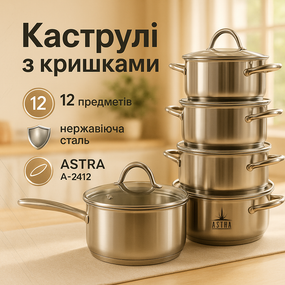 Набір каструль для дому з антипригарним покриттям, Набір каструль-сотейників, Хороші каструлі MK-30