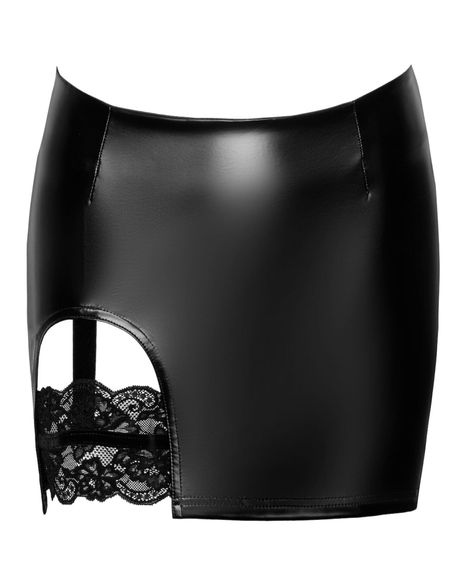 Спідниця Noir Handmade F345 Powerwetlook skirt with garter Чорний M | Зображення 8