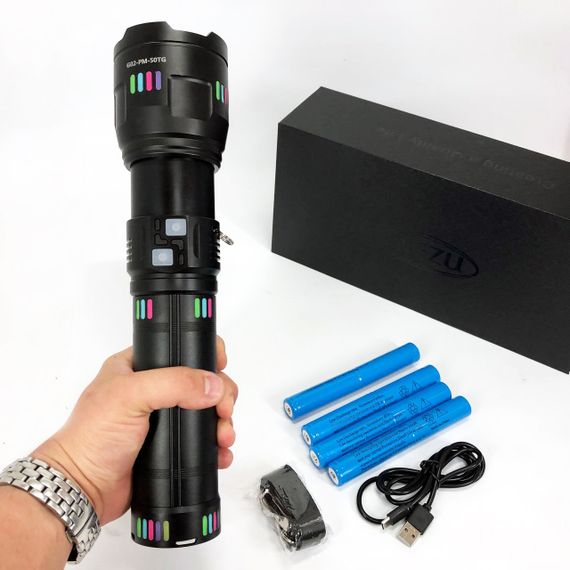 Ручной фонарь с высокой яркостью, Фонарь с регулировкой луча, Армейский фонарь Алюминеевый GJ-21 | Зображення 9