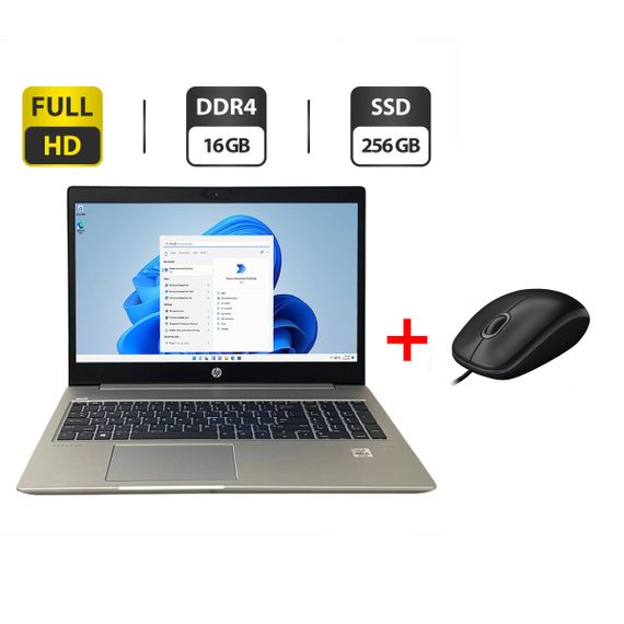 Ноутбук HP ProBook 450 G7 / 15.6" (1920x1080) IPS / Intel Core i5-10210U (4 (8) ядра по 1.6 - 4.2 GHz) / 16 GB DDR4 / 256 GB SSD M.2 / Intel UHD Graphics / WebCam / Fingerprint б/в + Подарунок Дротова миша / USB