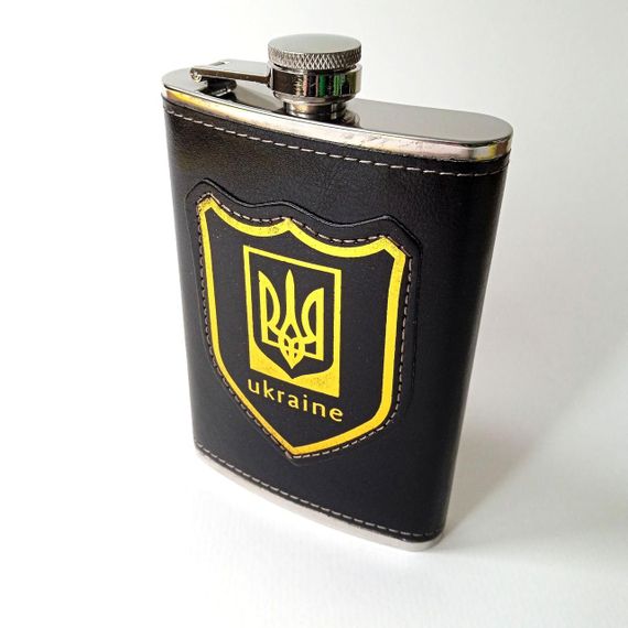 Кишенькова  фляга для алкоголю 260 мл  Герб України