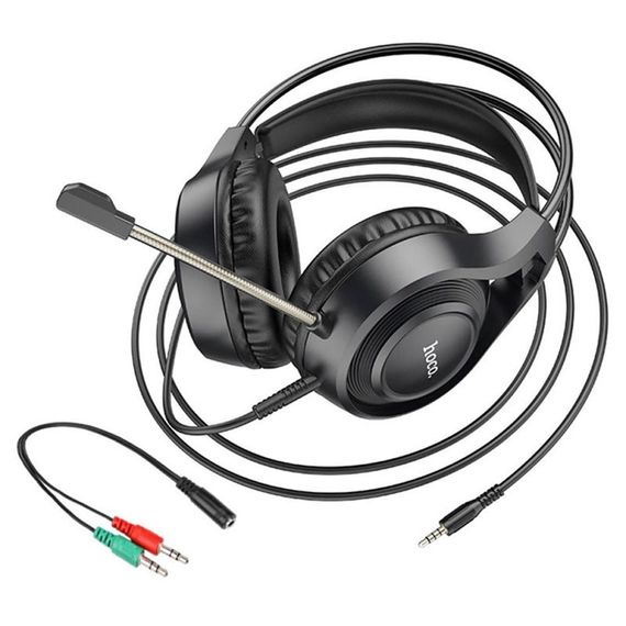Накладні навушники Hoco W106 Tiger (3.5mm+3.5mm/1.8m) Black | Зображення 3