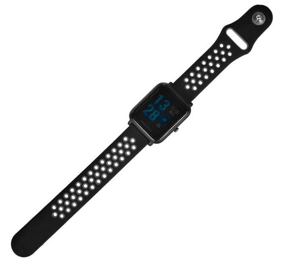 Спортивний ремінець Primo Perfor Sport для годинника Xiaomi Amazfit Bip / Bip Lite/ Amazfit GTS - Black&Grey | Зображення 2