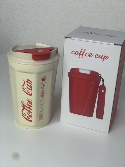 Teрмочашка 390 мл coca-cola coffee біла термочашка термокружка | Зображення 3
