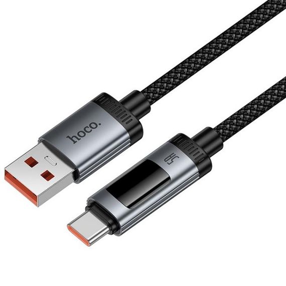 Дата кабель Hoco U148 Lord with display USB to Type-C 100W (1.2m) Black | Зображення 2