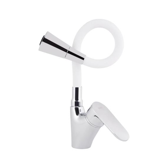 Змішувач для кухні Lidz Tani 007F3 з гнучким виливом (k40) LDTAN007F3WCR40423 Chrome/White | Зображення 2