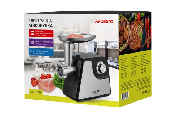 Мясорубка Ardesto MGL-1790R- 1700Вт/1.6кг-мин/томат. соковыж/черн (MGL-1790R) | Зображення 6