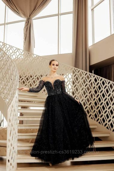 Чорна випускна сукня, розмір 42-44 | Зображення 2