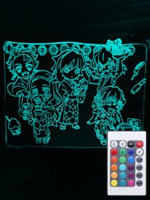 Акриловый светильник-ночник с пультом 16 цветов Клинок рассекающий демонов tty-n000889