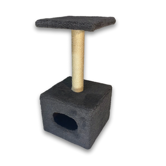 Дряпка Природа Д1 для котів з будкою капучино 32x32x65 см | Зображення 1