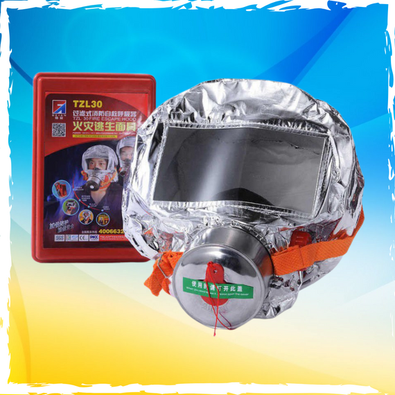 Маска протигаз із алюмінієвої фольги. Маска. Панорамний протигаз Fire mask, захист голови від радіації | Зображення 1