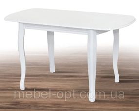 Деревянный стол для кухни Турин белый 110+30х70 см