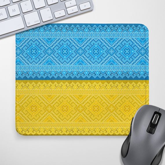 Килимок для миші Вышивка Украинский флаг 24х20 см (KYL_22U009)