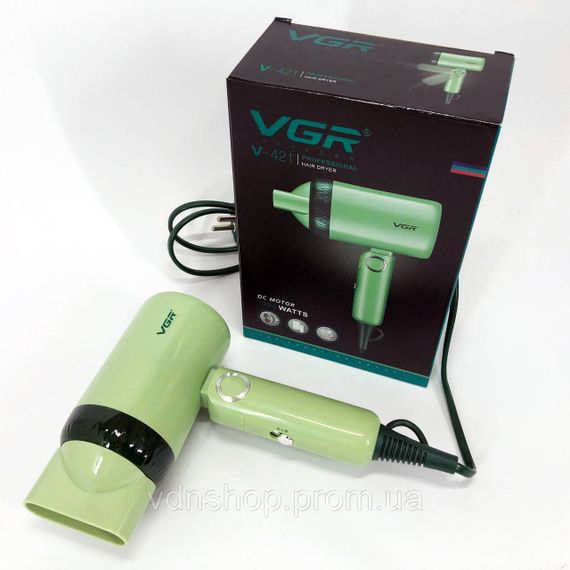 Фен с регулировкой температуры и потока воздуха VGR, Электрический фен для волос с диффузором YF-30 | Зображення 5