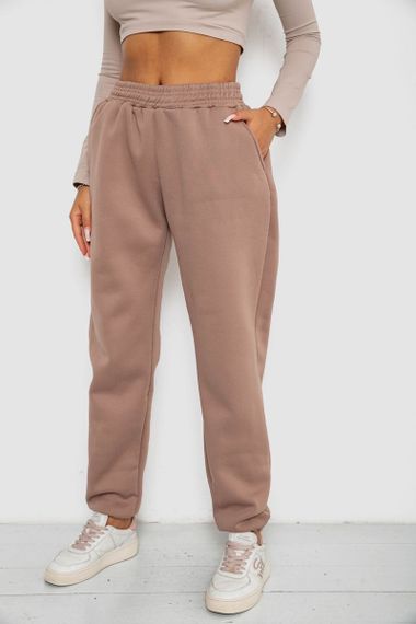 Спортивные штаны женские на флисе  -уценка, цвет мокко, 238R58671-U-16 | Зображення 2