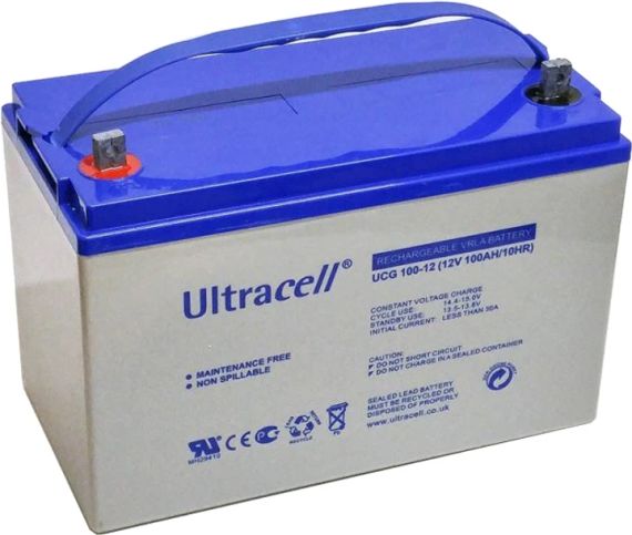 Акумулятор гелевий Ultracell 100Ah 12V UCG100-12 White Q1/48 | Зображення 1
