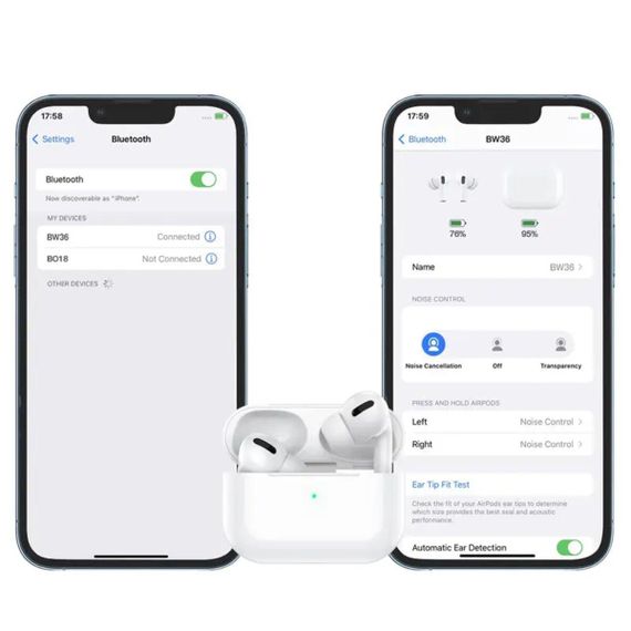Беспроводные наушники BOROFONE BW36 True wireless ANC noise reduction BT headset White | Зображення 5