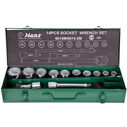 Набор инструмента 14 пр. 3/4"DR, 22-50мм HANS (6614M)