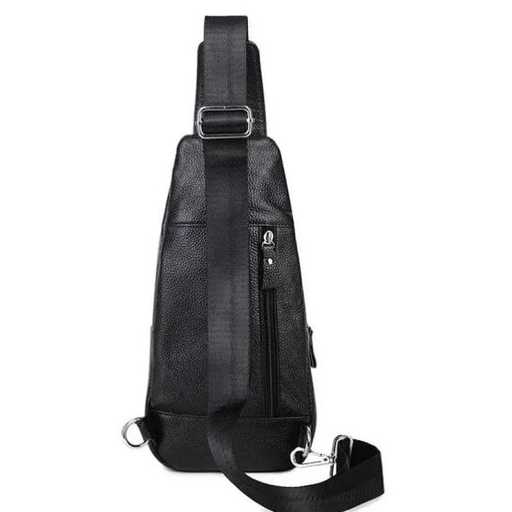 Чоловіча сумка-слінг шкіряна чорна TIDING BAG — MK12094 | Зображення 4