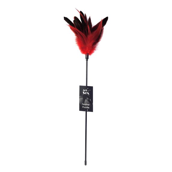 Лоскітка з пером півня Art of Sex – Feather Paddle, червона | Зображення 2