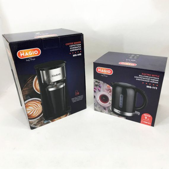 Набір дизайнерської лінійки Magio: Електрочайник Magio MG-111 + Кавоварка SM-264 Magio MG-449 | Зображення 7