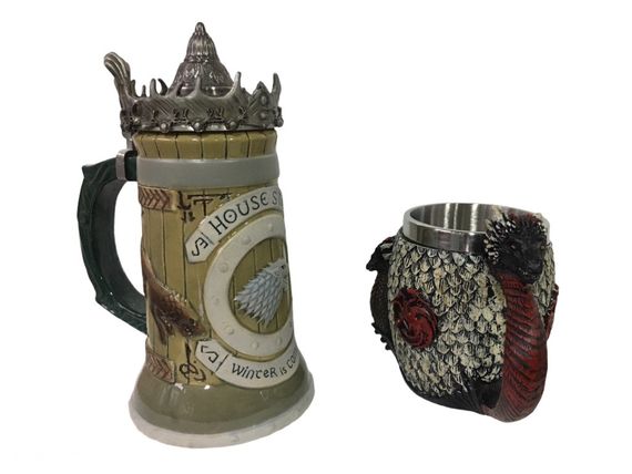 Подарунковий набір Кухоль Game Of Thrones House Stark Гра Престолів Дом Старків і Fire And Blood Targaryen 3D | Зображення 3