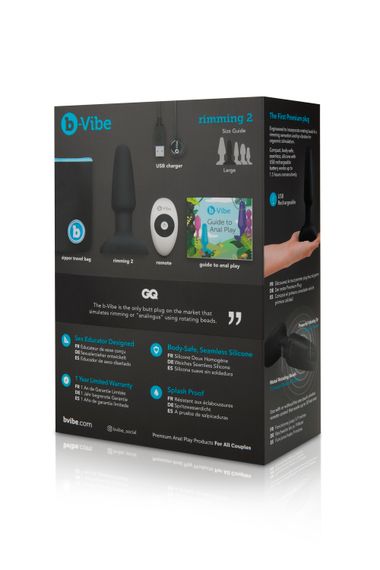 Анальні кульки з пультом, 2 мотори B-Vibe TRIPLET ANAL BEADS, чорні | Зображення 9