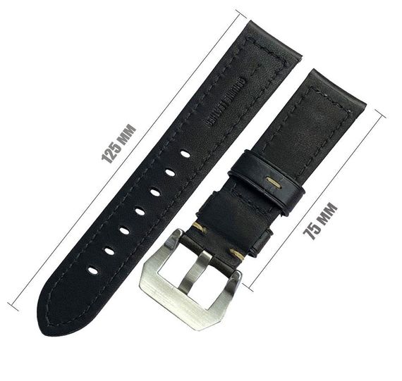 Шкіряний ремінець Primolux F001 Steel buckle для годинника Samsung Galaxy Watch 3 45mm (SM-R840) - Black | Зображення 2
