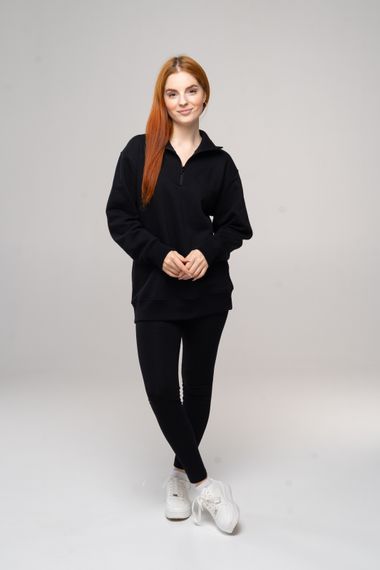 Лосини жіночі однотонні чорні, XL | Зображення 2