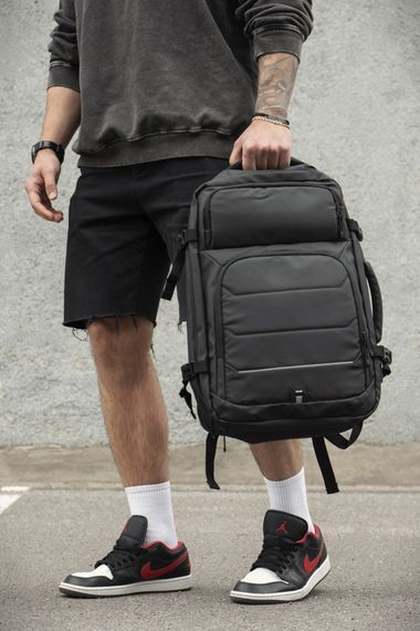 Рюкзак ручна поклажа з розширенням Without Reflective Classic USB Black