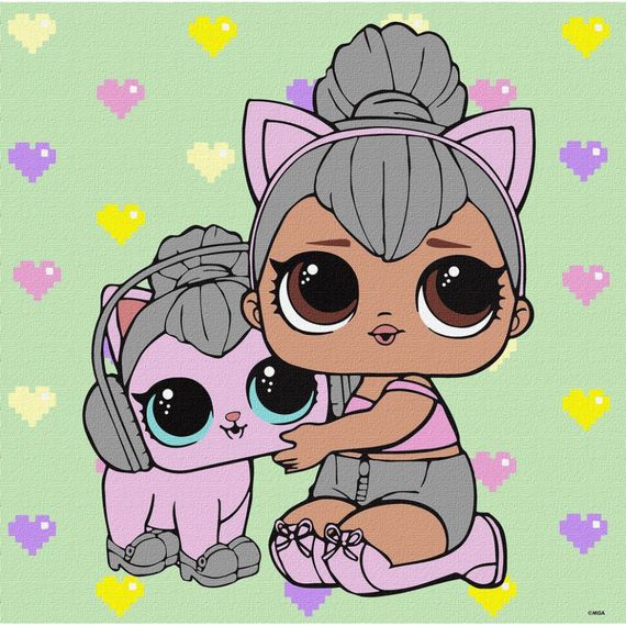 Картина по номерам "L.O.L. Surprise! TroopSurprise Kitty Queen With Kitty Kitty" KHO6290, 40х40 см