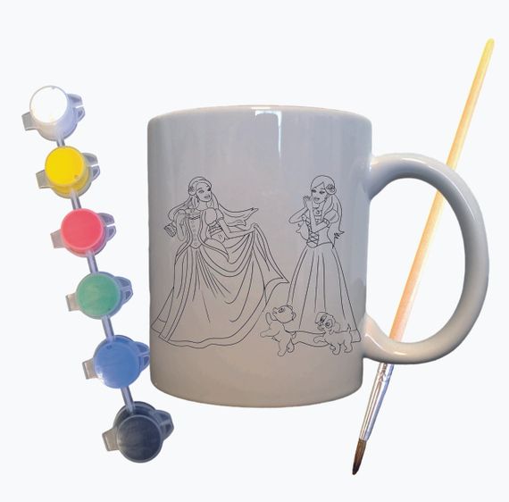 Набор для творчества кружка раскраска "Куклы Красотки" 330 мл белая | Зображення 1