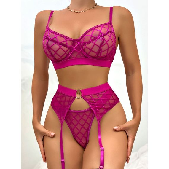 Еротичний комплект Babydoll M Малиновий S19103IRR | Зображення 8