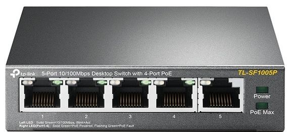 Коммутатор TP-LINK TL-SF1005P 5xFE/4xPoE 56W неуправляемый (TL-SF1005P)