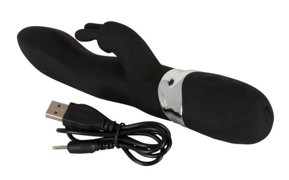 Вібратор – кролик на USB (чорний) Sex Aura | Зображення 4