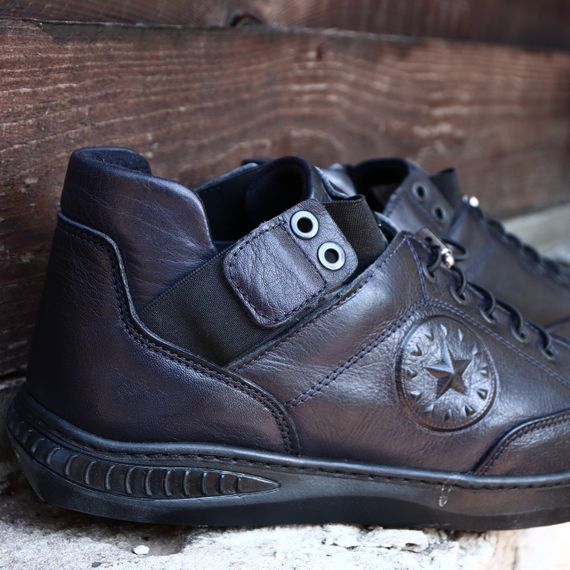 Брендові утеплені моксини Luciano Bellini синього кольру | Зображення 3