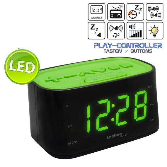 Годинник настільний з радіо Technoline WT465 Black/Green (WT465 grun) | Зображення 4