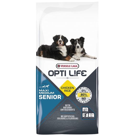 Сухой корм для пожилых собак средних и крупных пород Opti Life Senior Medium & Maxi, 12.5 кг