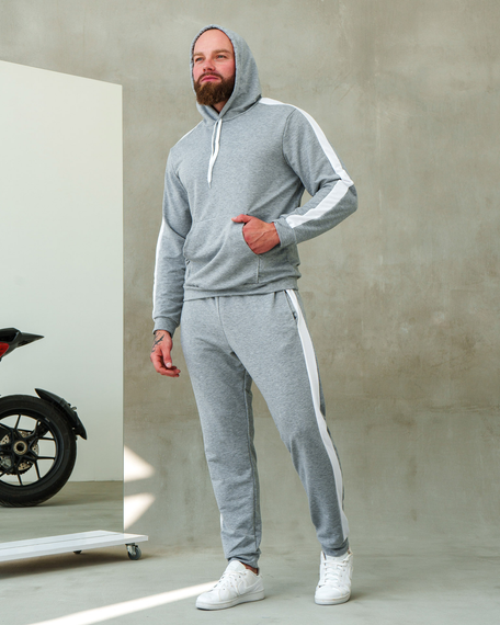 Костюм Лампас весна серо-белый L | Зображення 4