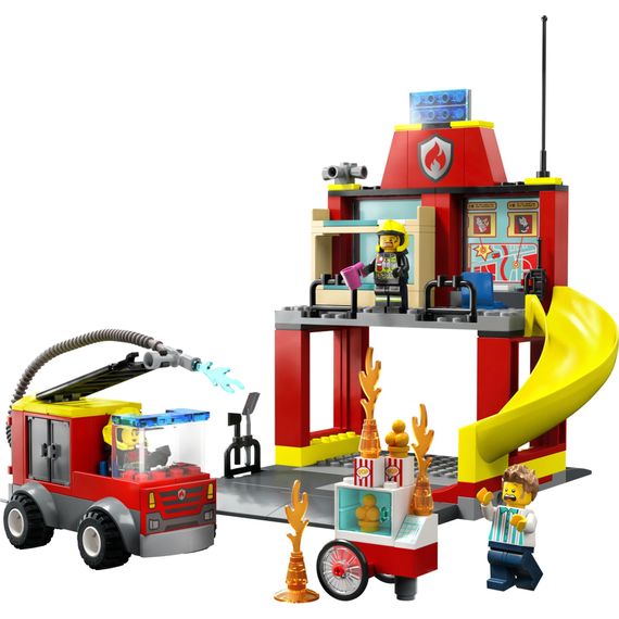 Конструктор LEGO City Пожежне депо та пожежна машина 153 деталі (60375) | Зображення 1